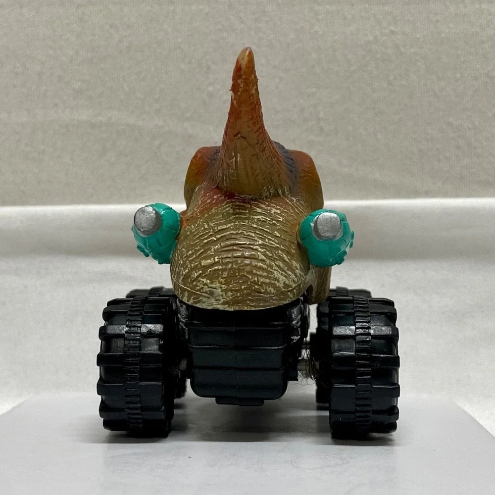 Pterodactyl Dinosaur Head Push & Go Brown Red 3 3/8